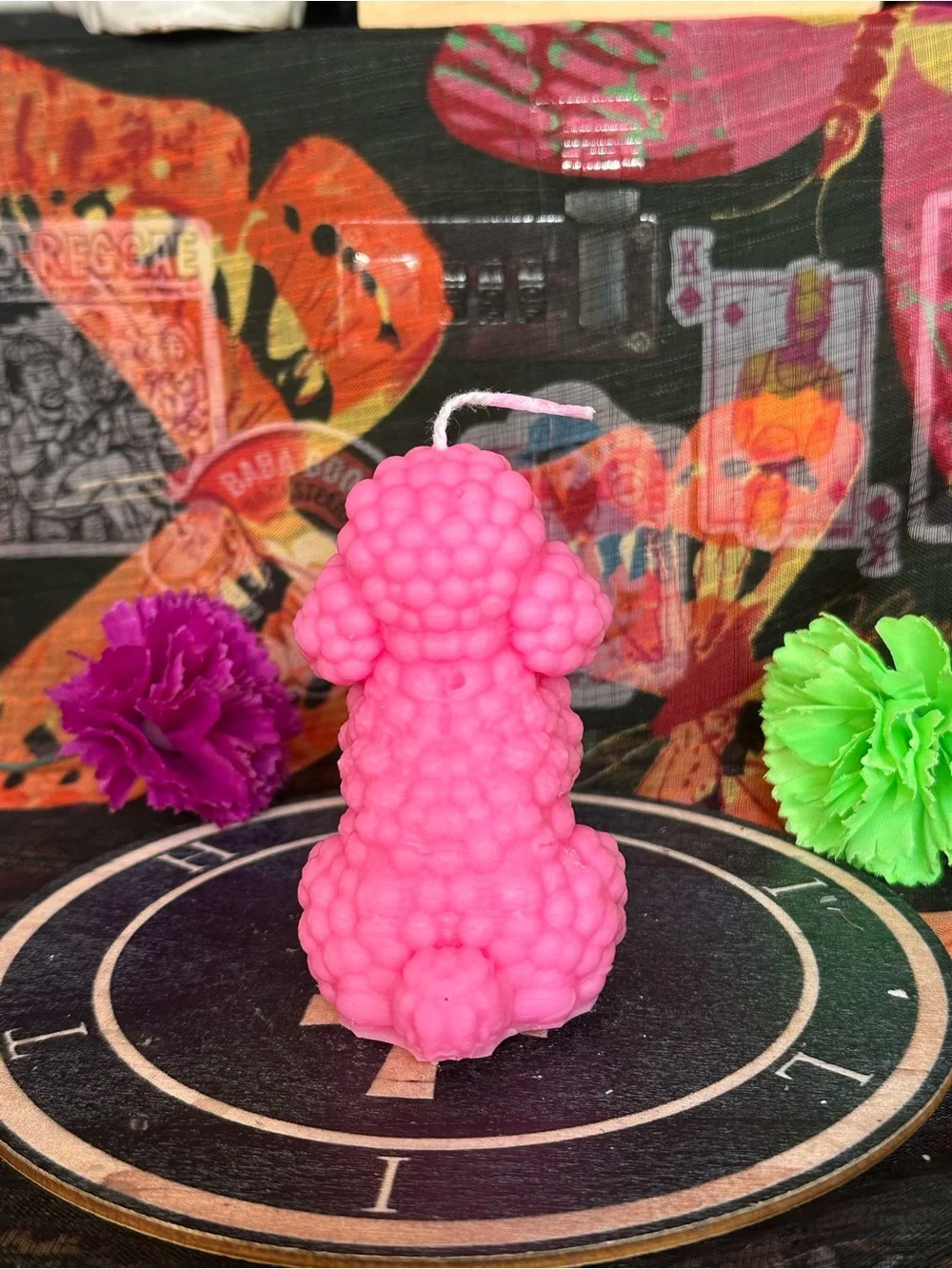 Handmade Pink Poodle Candle – Retro Dog Decor